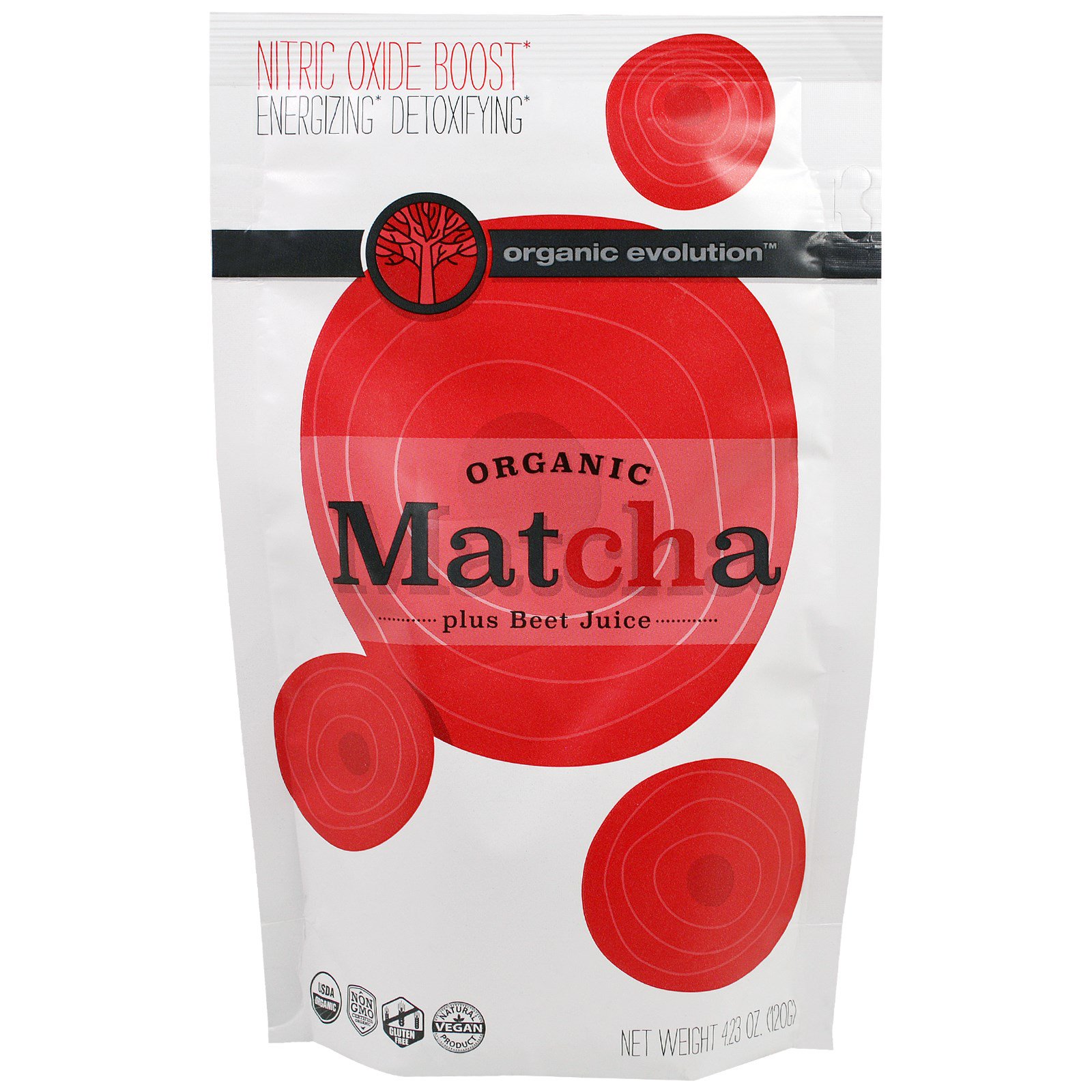 Organic Evolution, Matchá Orgânico com Suco de Beterraba, 4,23 oz (120 g)