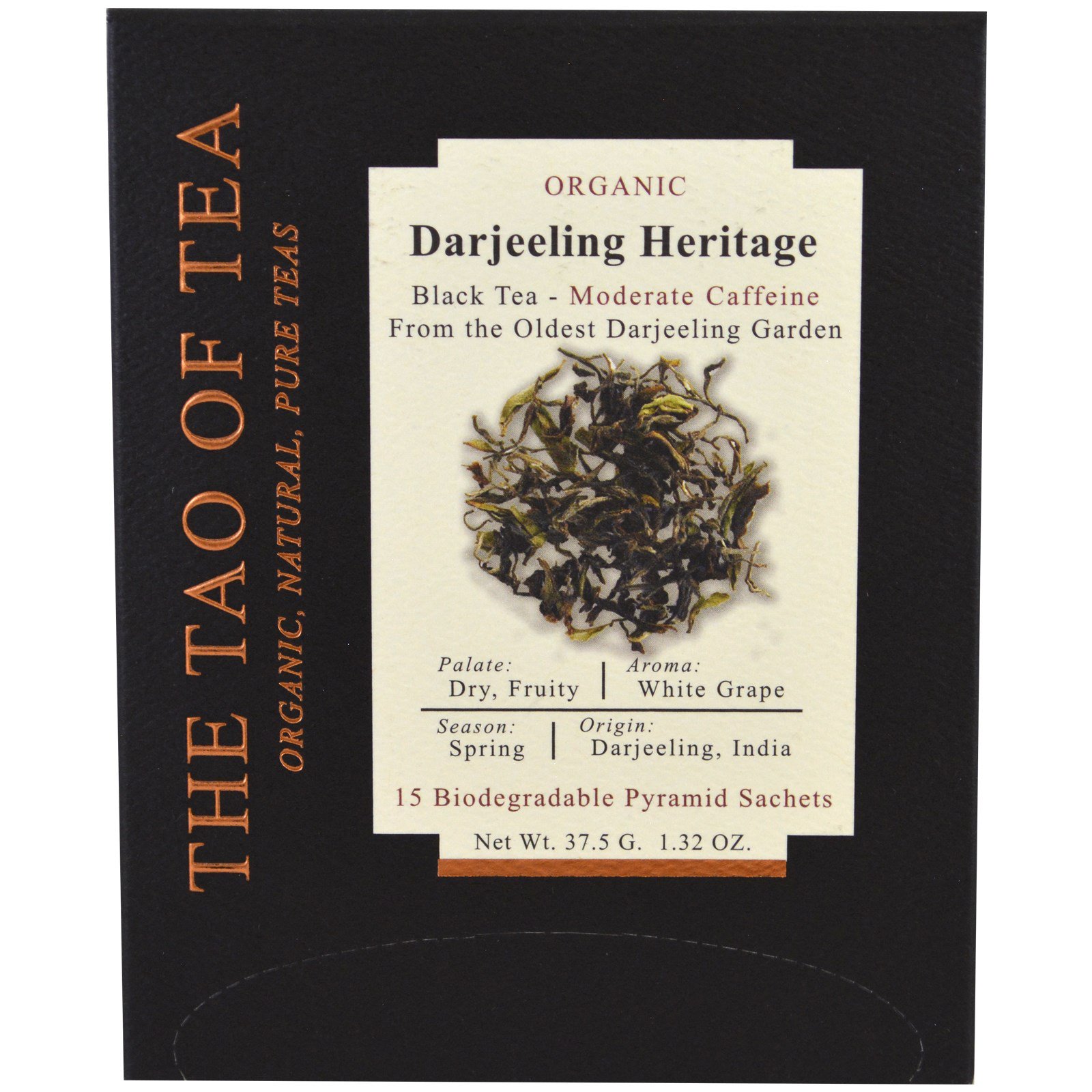 The Tao of Tea, Chá Orgânico Darjeeling Heritage, 15 Saquinhos Piramidais, 37,5 g (1,32 oz)