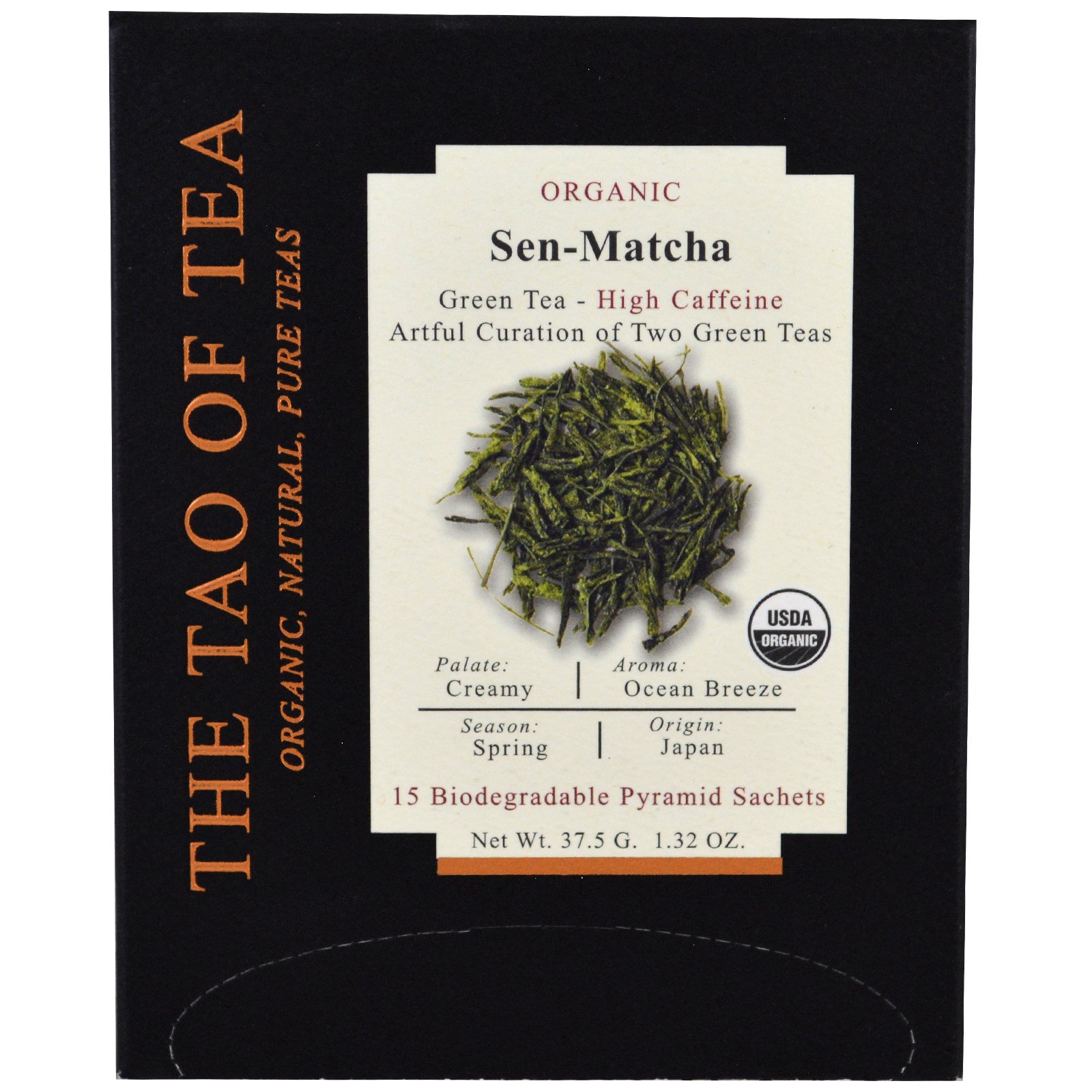 The Tao of Tea, Chá Orgânico Sen-Matcha, 15 Saquinhos Piramidais, 37,5 g (1,32 oz)