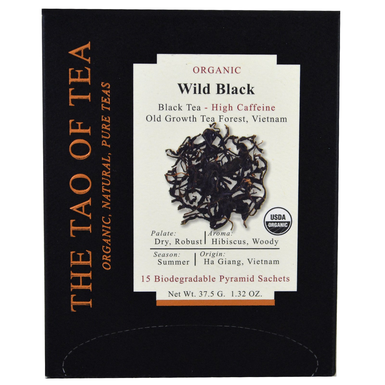 The Tao of Tea, Chá Preto Silvestre Orgânico, 15 Saquinhos Piramidais, 37,5 g (1,32 oz)