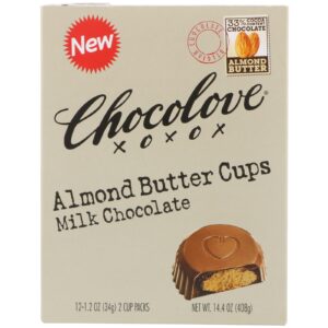 Chocolove, Copos de manteiga de amêndoa, chocolate ao leite, pacotes de 12 - 2 xícaras, 34 g (1,2 oz) cada um