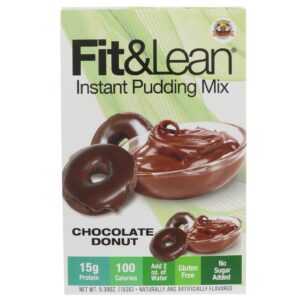 Fit & Lean, Fit & Lean Instant Pudding Mix, Chocolate Donut, 6-0.89 oz Packets, Net Wt 5.39 oz (153 g)