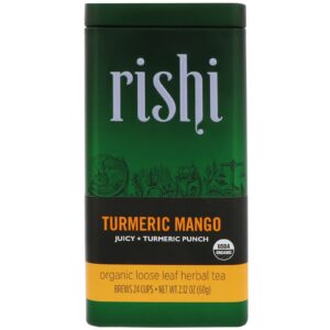 Rishi Tea, Chá herbal de folhas soltas orgânico, Açafrão - Manga, 2.12 oz (60 g)
