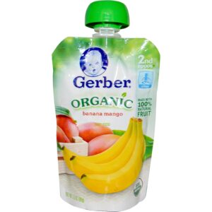 Gerber, 2ª Refeição, Comida Orgânica para Bebês, Banana e Manga, 3,5 oz (99 g)