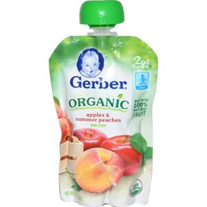 Gerber, 2nd Foods, Comida Orgânica Para Bebês, Apples & Summer PCadaes, 3.5 oz (99 g)