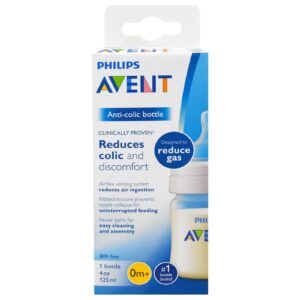 Philips Avent, Mamadeira Anticólica, A Partir de 0 Meses, 1 Mamadeira, 4 oz (125 ml)