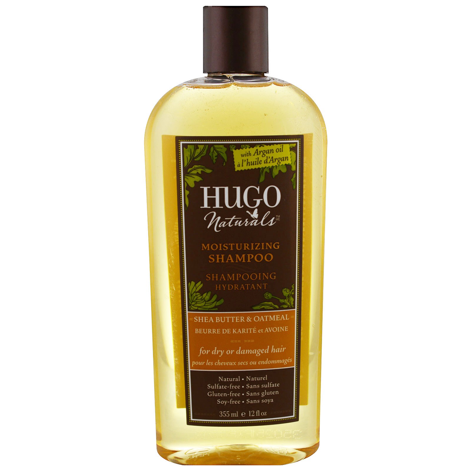 Hugo Naturals, Xampu Hidratante, Manteiga de Karité e Aveia, 12 fl oz (355 ml)