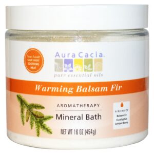 Aura Cacia, Banho Mineral de Aromaterapia, Abeto Balsâmico Aquecedor, 16 oz (454 g)