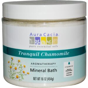 Aura Cacia, Banho Mineral de Aromaterapia, Camomila Tranquila, 16 oz (454 g)