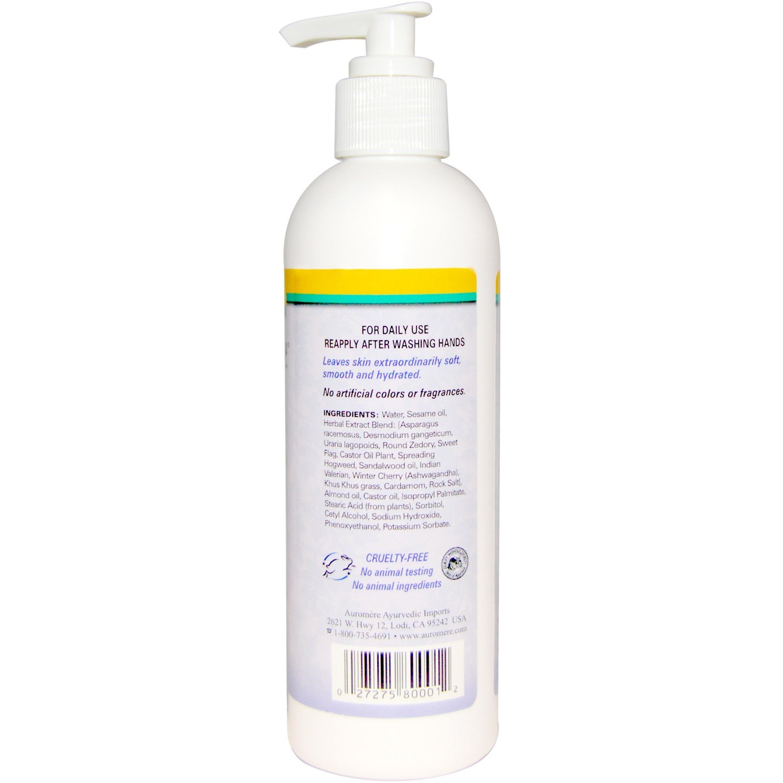 Auromere, Loção Rejuvenescedora para as Mãos e o Corpo, Fórmula Ayurvédica, 236 ml (8 oz) - Imagem 2