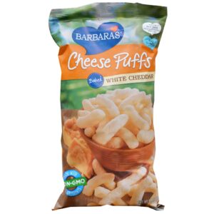 Barbara's Bakery, Cheese Puffs Assados, Cheddar Branco, 5,5 oz (155 g)