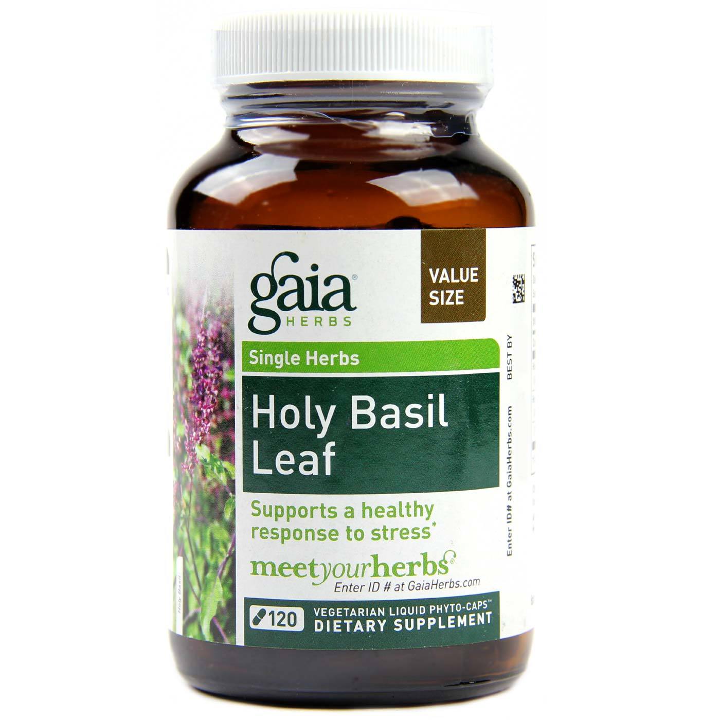 Gaia Herbs Holy Basil Folha - 120 Vegetarian Liquid Phyto-Cápsulas