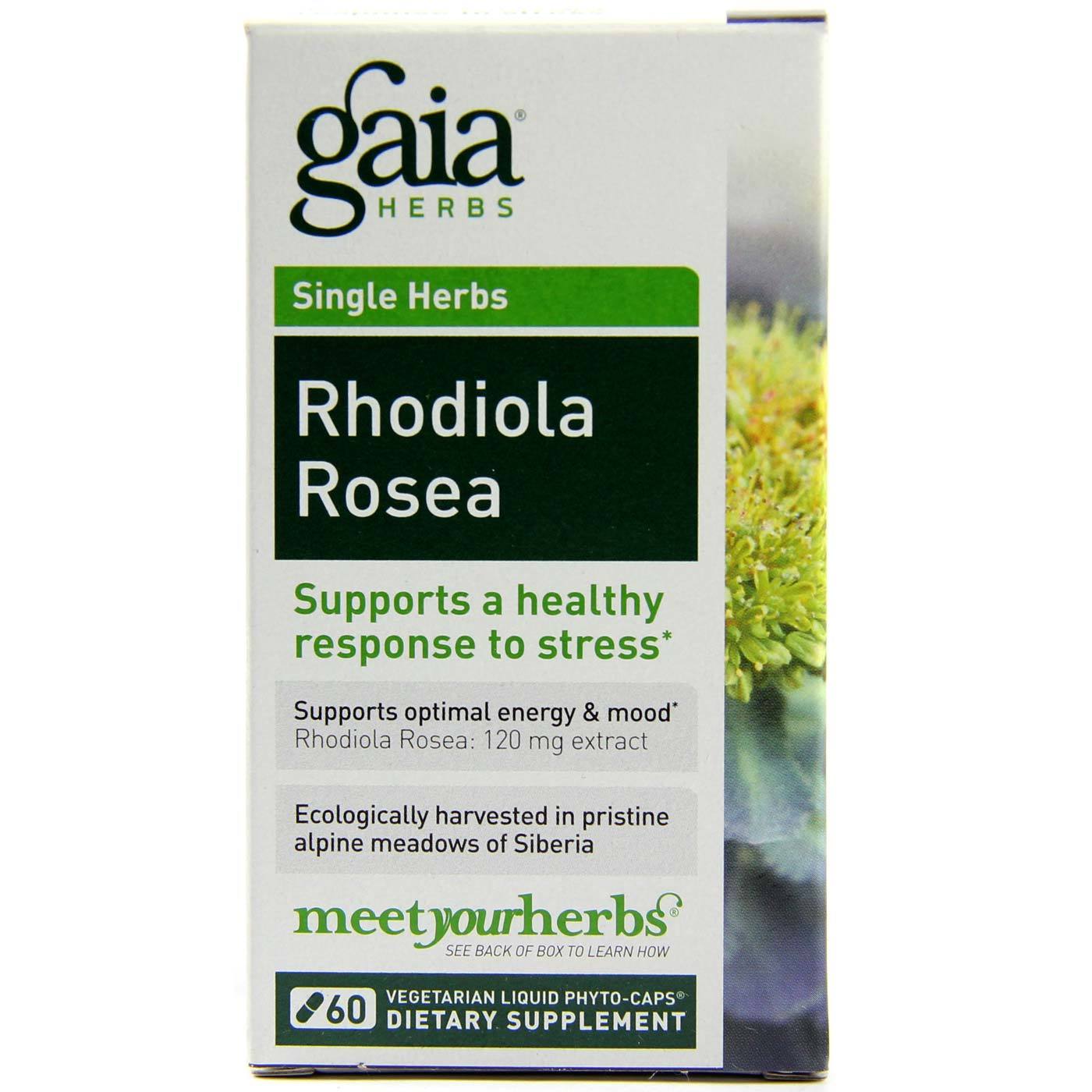 Gaia Herbs Rhodiola Rosea - 60 Vegetarian Liquid Phyto-Cápsulas