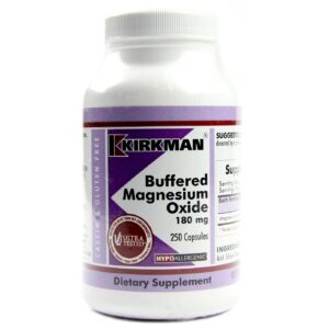Kirkman Labs Buffered Magnésio Oxide 180 Mg - 250 Cápsulas Vegetarianas