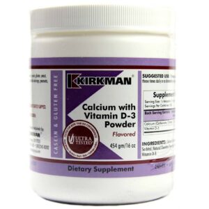 Kirkman Labs Cálcio com Vitamina D Powder, Aromatizado - 16 oz