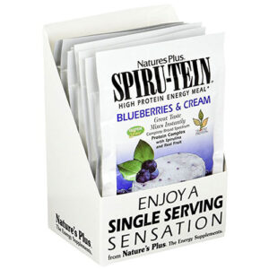 Nature's Plus Spiru-Tein, Mirtilos e creme - 8 Packets