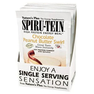 Nature's Plus Spiru-Tein, Redemoinho de manteiga de amendoim de chocolate - 8 Packets