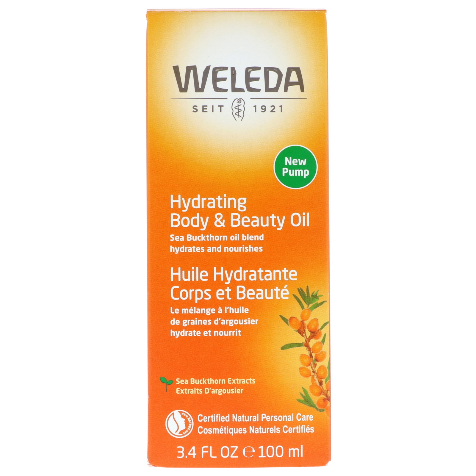 Weleda, Hydrating Body & Beauty Oil, Sea Buckthorn Extracts, 3.4 fl oz (100 ml)