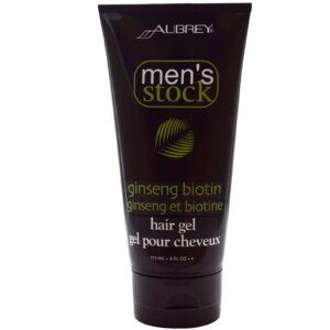 Aubrey Organics, Men's Stock, Hair Gel, Ginseng Biotin, 6 fl oz (177 ml)