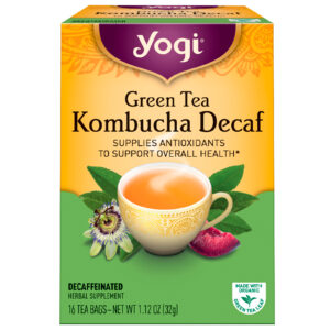 Yogi Tea, Chá Verde Kombucha Descafeinado, 16 Saquinhos de Chá, 1,12 oz. (32 g)