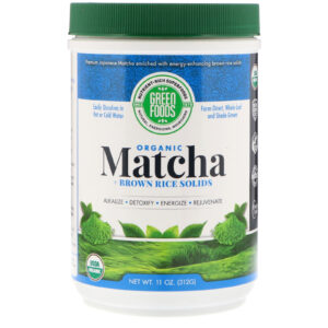 Green Foods Corporation, Organic Matcha Green Tea + Brown Rice Solids, 11 oz (312 g)