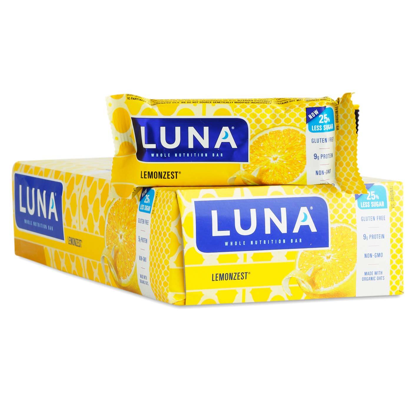 Luna Barras Luna Bar - Limão Zest raspas de limão 15 Barras