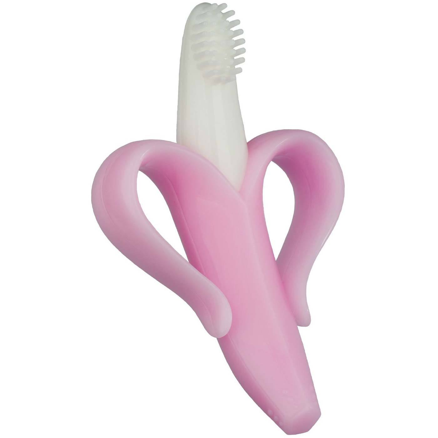 Bebê Banana Pincel Infant ToothPincel com Handles, Rosa - 1 Pincel - Imagem 2
