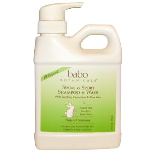 Babo Botanicals Bebê Xampu and Wash, Pepino - Swim and Sport - 16 oz