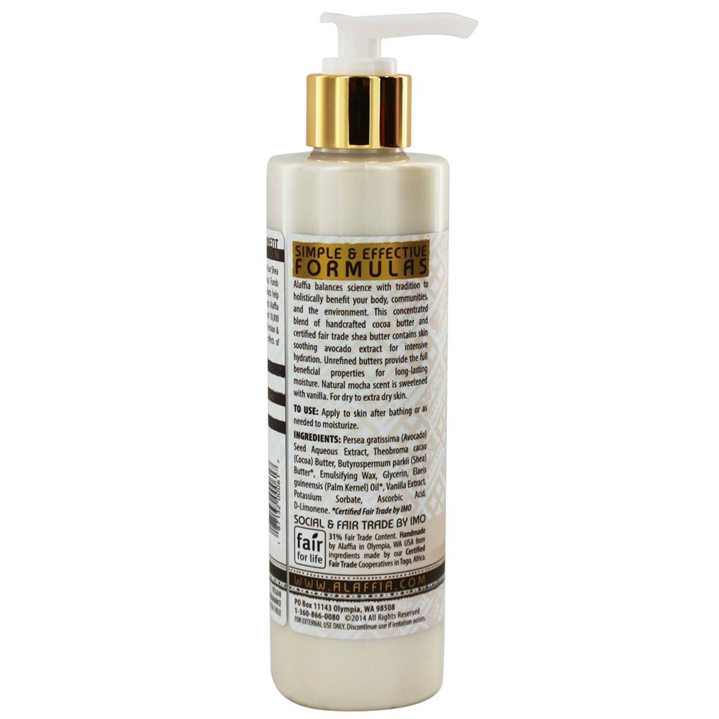 Alaffia Cocoa & Shea Intensive Hidratante Corporal, Mocha de baunilha - 8 oz - Imagem 2