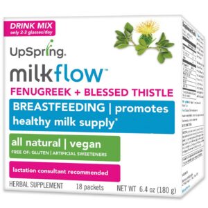 UpSpring Milkflow Fenacho & Blessed Thistle Drink Mix, Citrus - 18 - 6.4 oz packets