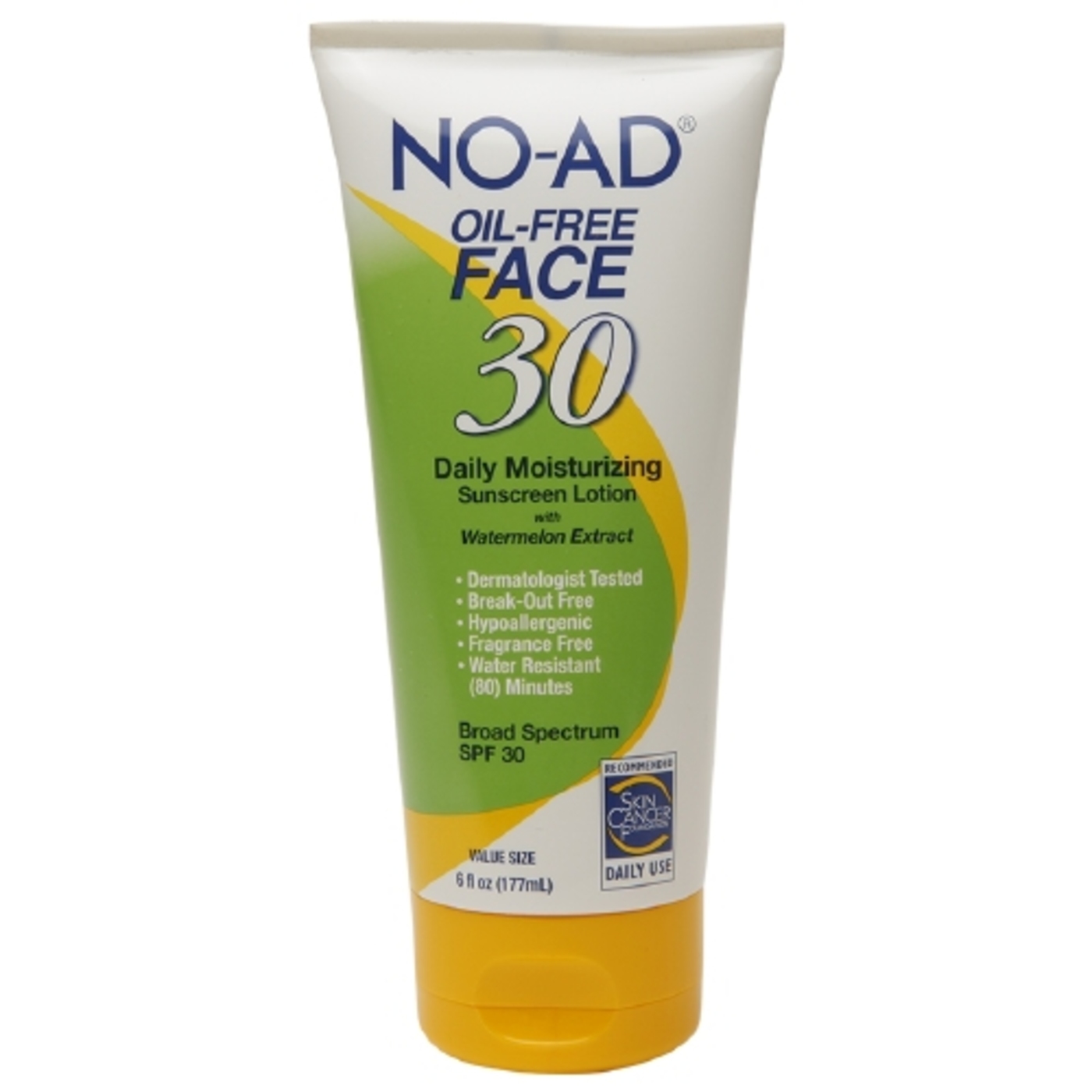 NO-AD Suncare Oil-Free Face Daily Moisturizing Protetor Solar Lotion, SPF 30 - 6 fl oz