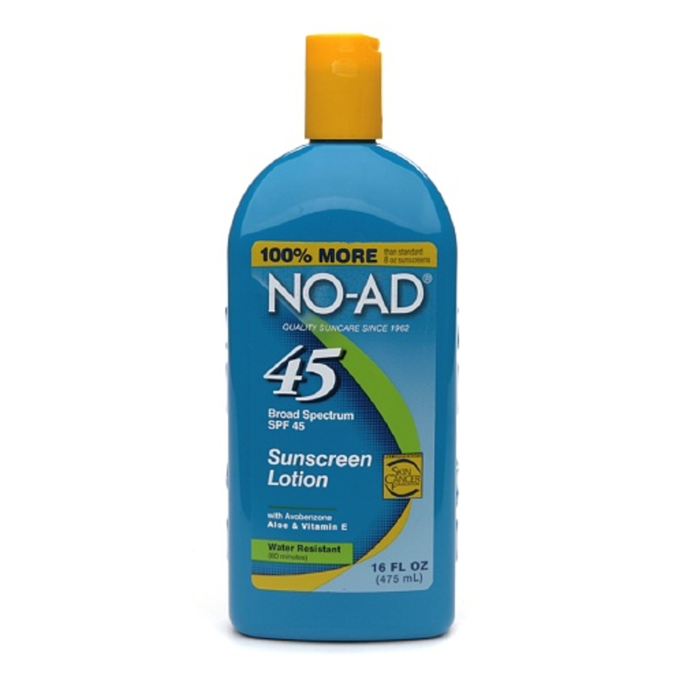 NO-AD Suncare Protetor Solar Lotion, SPF 45 - 16 fl oz
