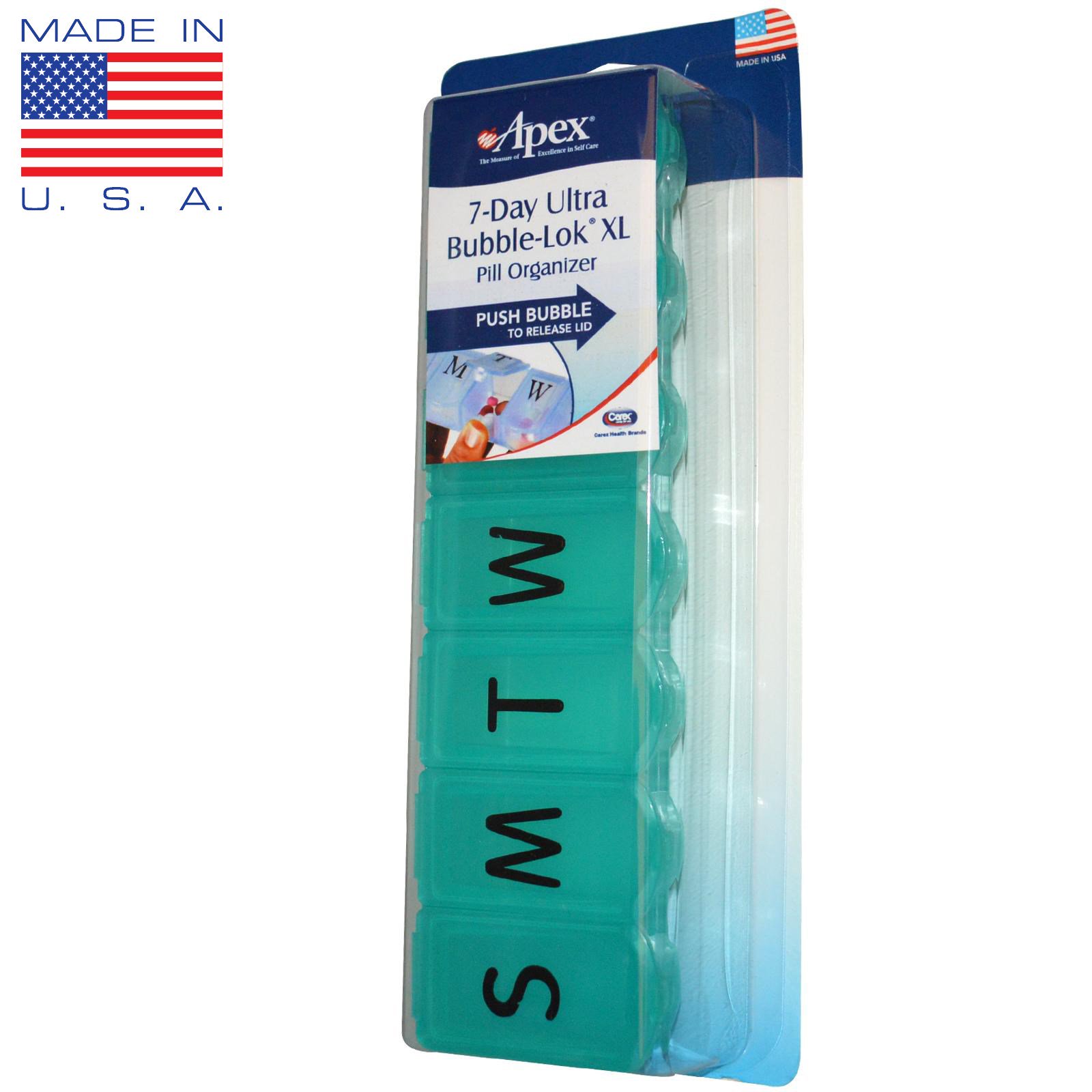 Apex, 7-Day Ultra Bubble-Lok Pill Organizer, XL, 1 estojo