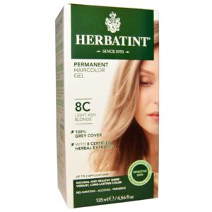 Herbatint, Permanent Herbal Haircolor Gel, 8C, Light Ash Blonde, 4,56 fl oz (135 ml)