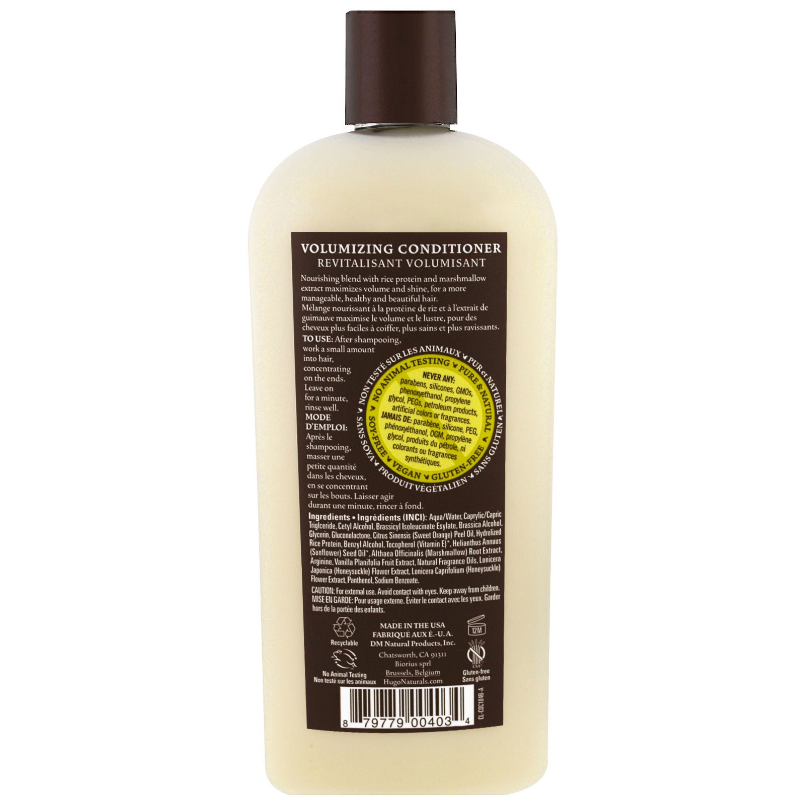 Hugo Naturals, Condicionador que Dá Volume, Baunilha & Laranja Doce, 12 fl oz (355 ml) - Imagem 2