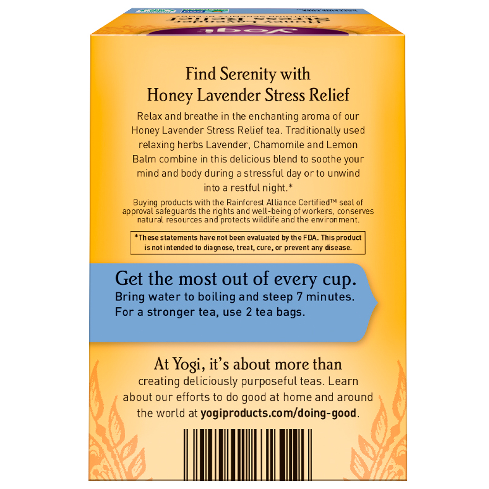 Yogi Tea, Alívio do Estresse com Mel e Lavanda, Sem cafeína, 16 saquinhos de chá, 1.02 oz (29 g) - Imagem 2