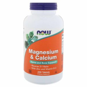Now Foods Magnésio e cálcio 250 Tabletes