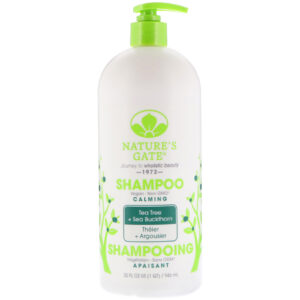 Nature's Gate, Shampoo Vegano, Calmante, Árvore do Chá + Espinheiro Amarelo, 32 fl oz (946 ml)