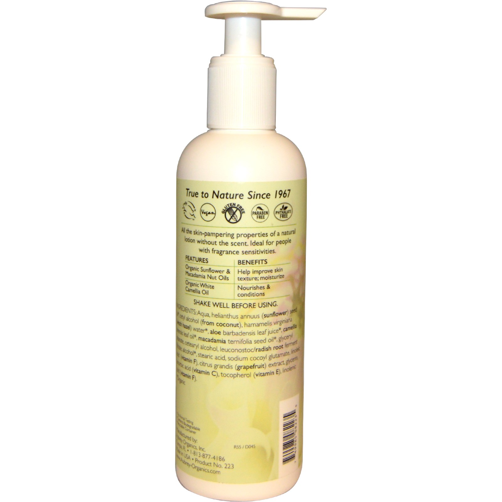 Aubrey Organics, Body Lotion with Macadamia Nut Oil, Unscented, 8 fl oz (237 ml) - Imagem 2