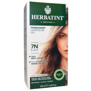 Herbatint, Gel colorador de cabelo permanente, Loiro 7N, 4,56 fl oz (135 ml)