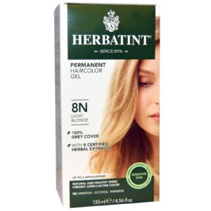 Herbatint, Permanent Herbal Haircolor Gel, 8N, Light Blonde, 4,56 fl oz (135 ml)