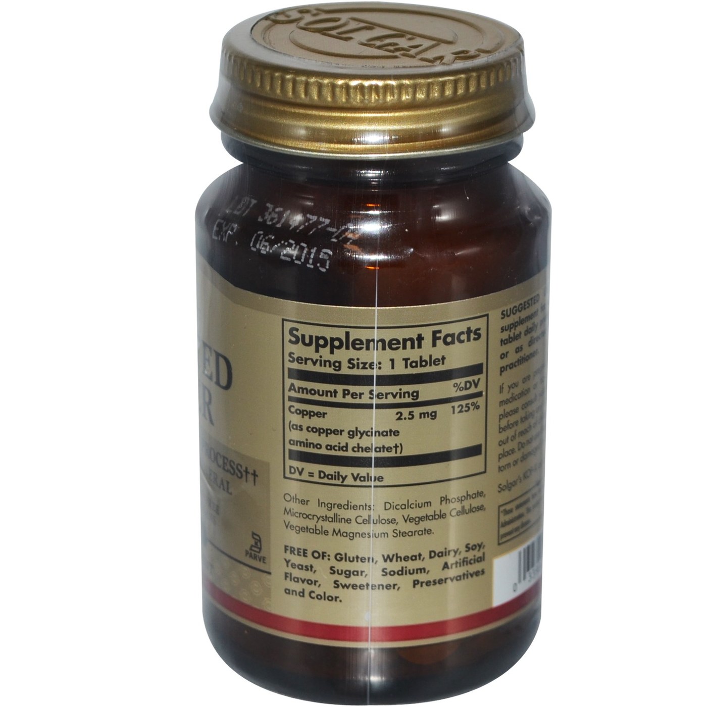 Solgar Quelato de cobre 100 Tabletes - Imagem 2