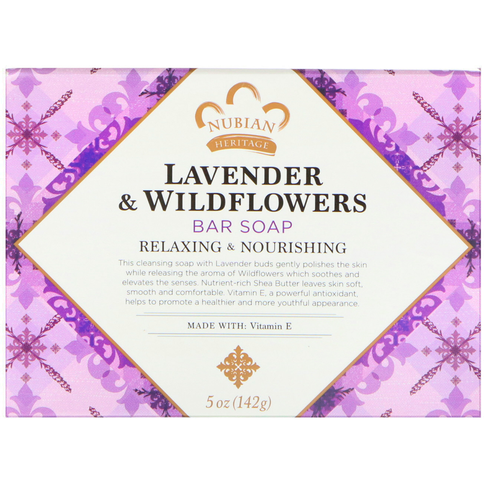 Nubian Heritage, Lavender & Wildflowers Bar Soap, 5 oz (142 g)