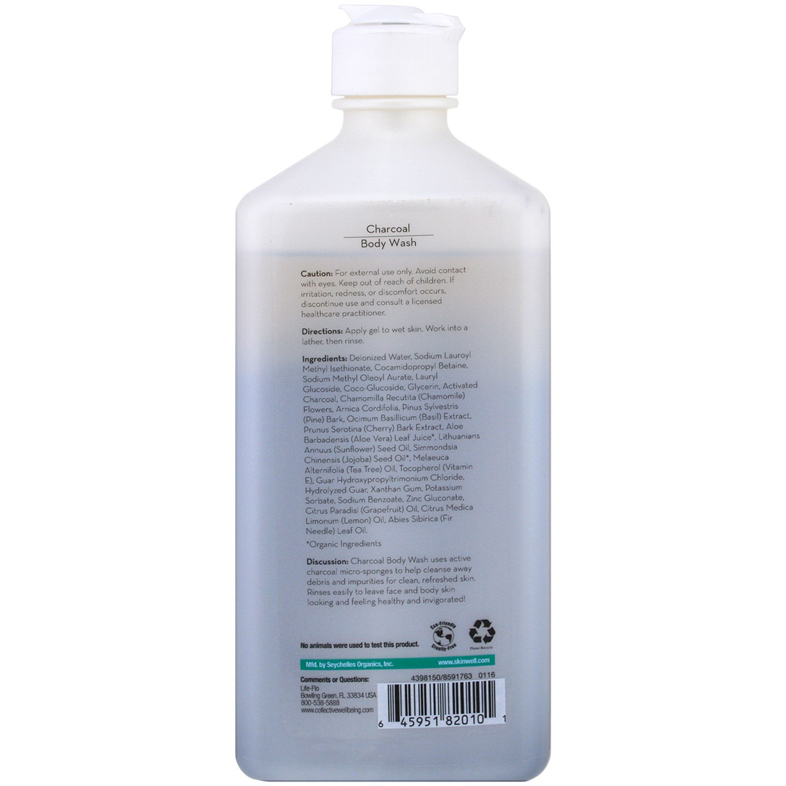 Life Flo Health, Sabonete Corporal de Carvão, Purificador Corporal Sem Sulfato, frasco de 14,5 oz (429 ml) - Imagem 2