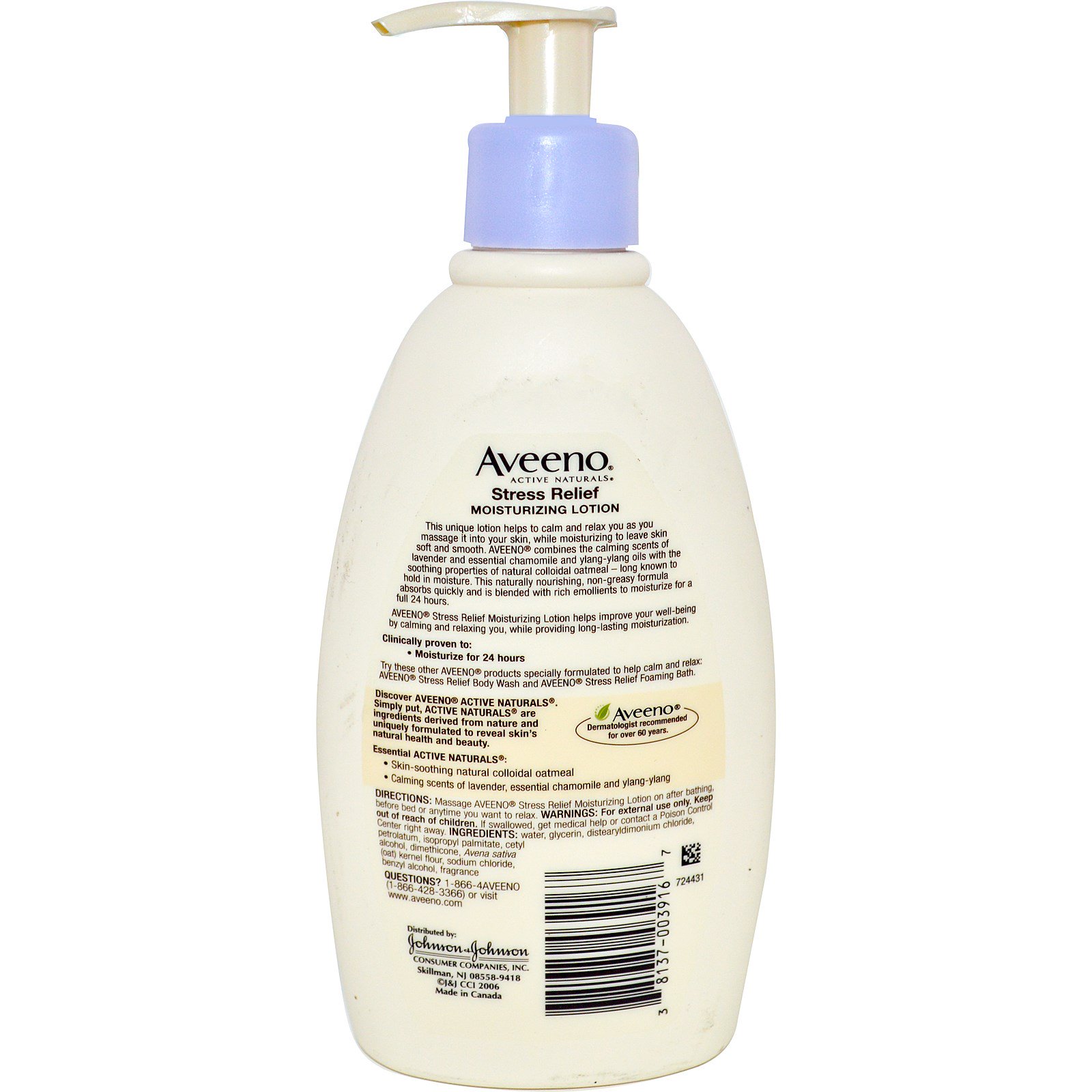 Aveeno, Ativos Naturais, Loção Hidratante Para Aliviar Estresse, 12 fl oz (354 ml) - Imagem 2