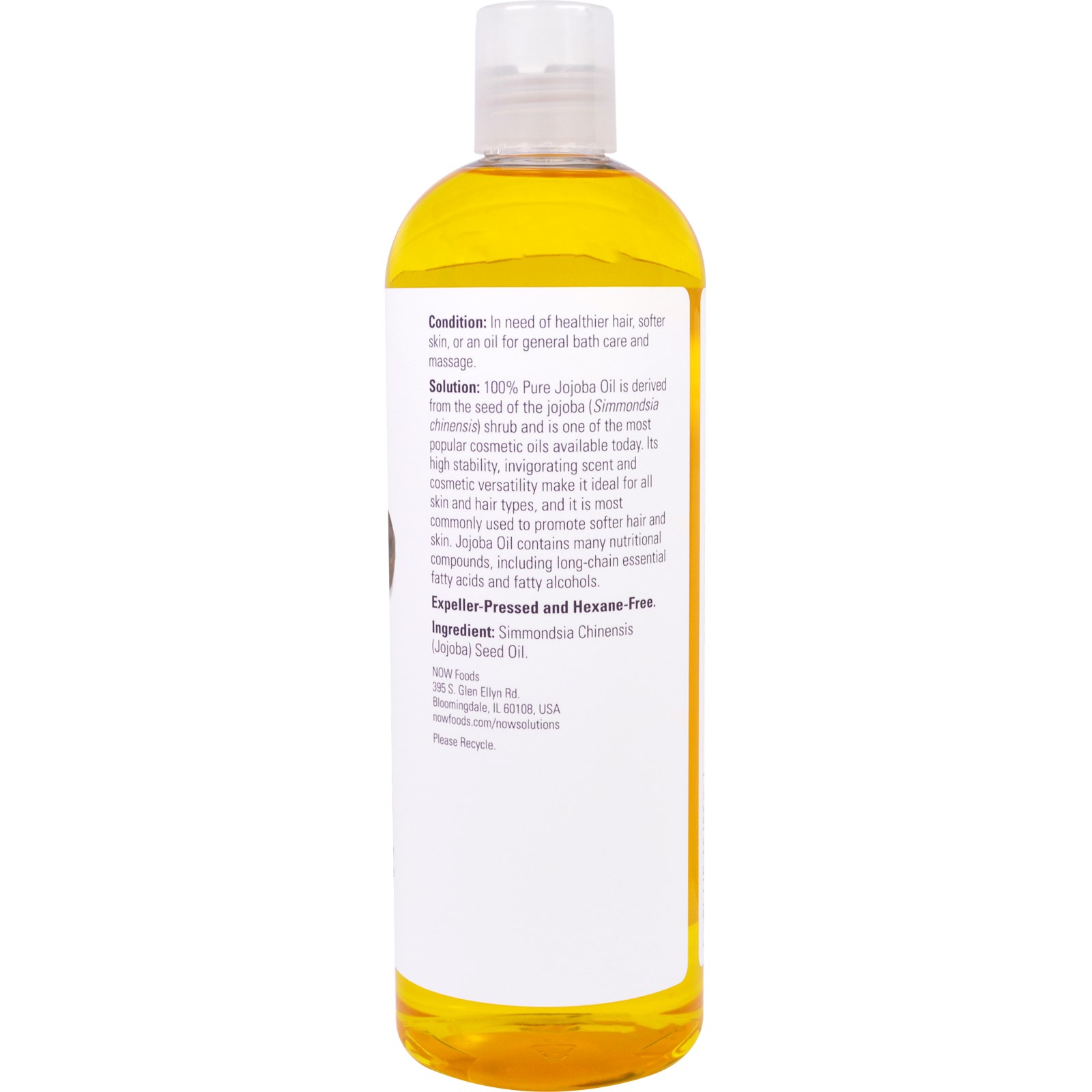 Now Foods, Soluções, Óleo de Jojoba, 16 fl oz (473 ml) - Imagem 2