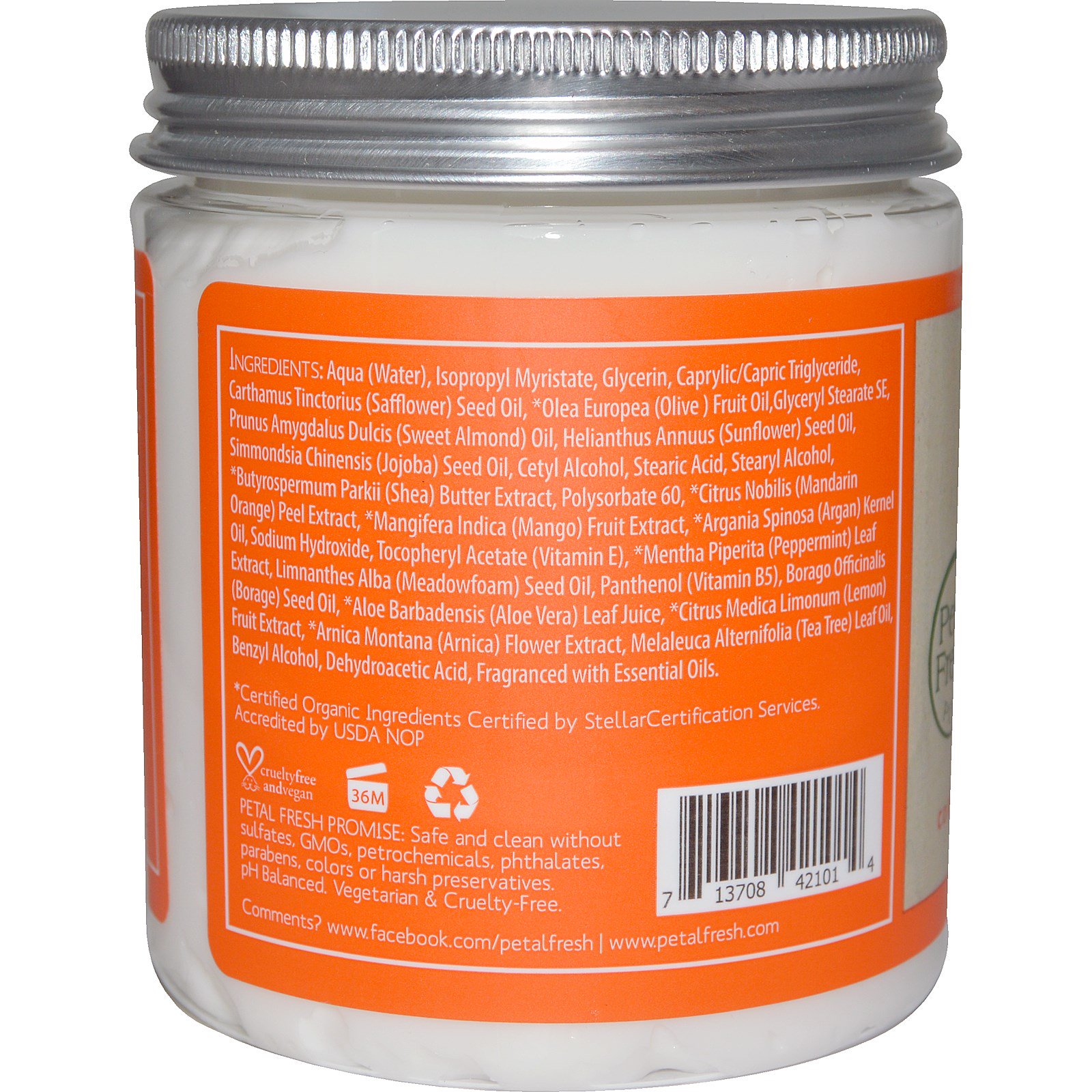 Petal Fresh, Pure, Manteiga Corporal, Nutritiva, Tangerina e Manga, 8 oz (237 ml) - Imagem 2