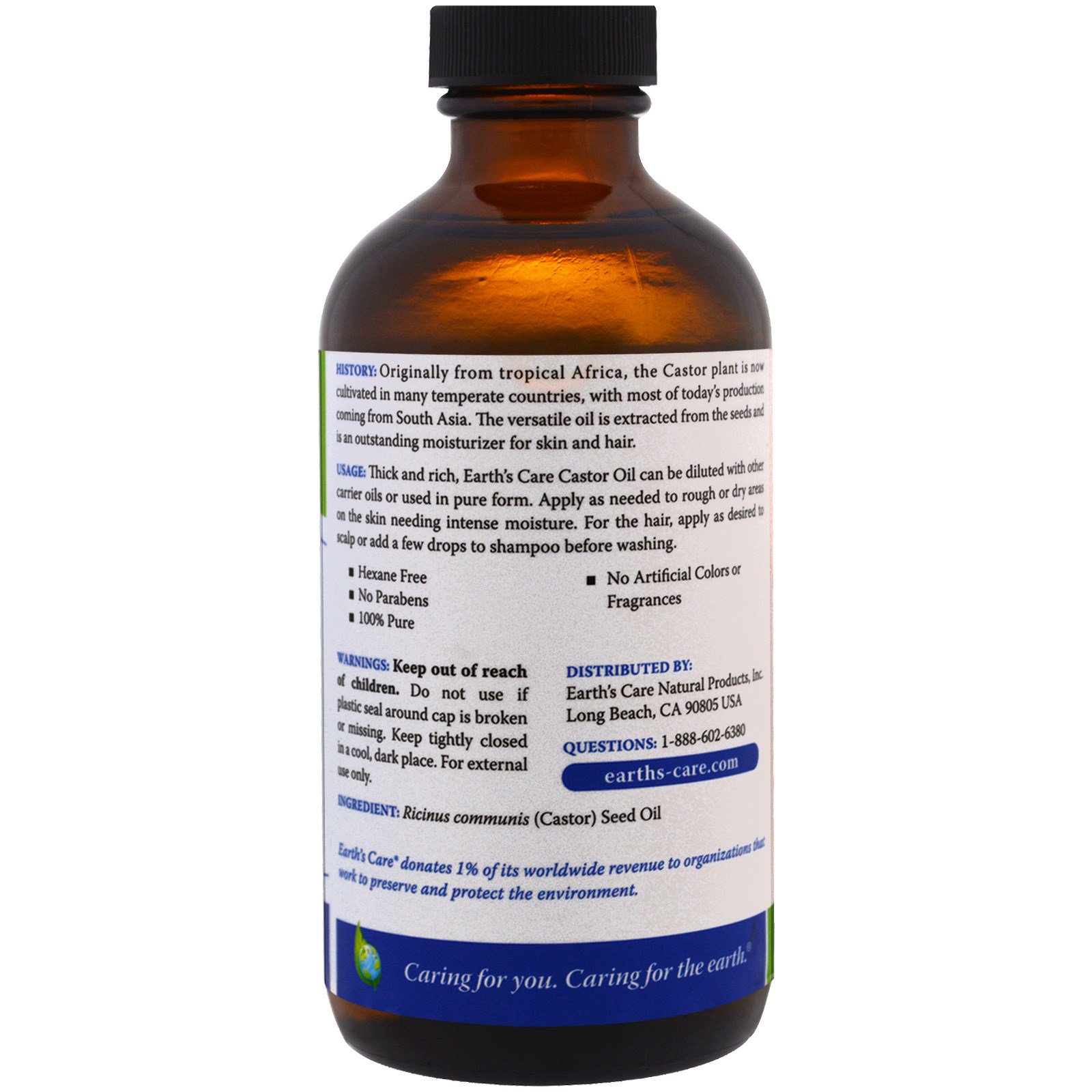 Earth's Care, Óleo de rícino, 8 fl oz (236 ml) - Imagem 2