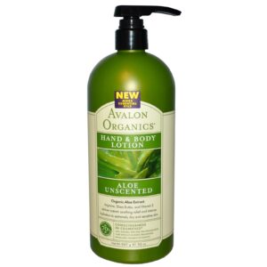 Avalon Organics, Loção Corporal e das Mãos, Aloe sem perfume, 32 oz (907 g)