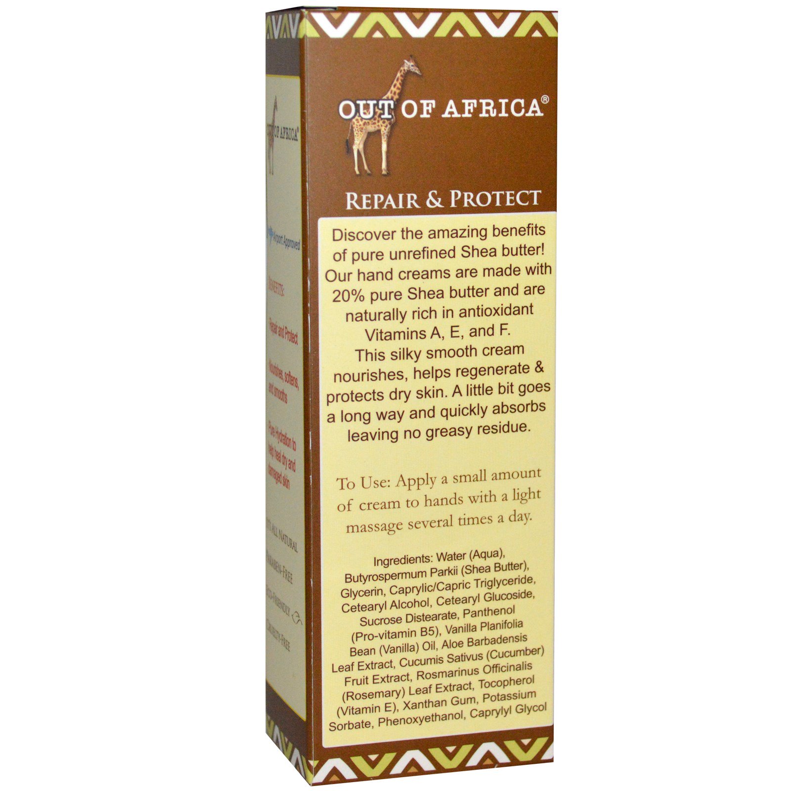 Out of Africa, Manteiga de Carité Pura, Creme para Mãos, Baunilha, 29.6 ml (1 oz) - Imagem 2